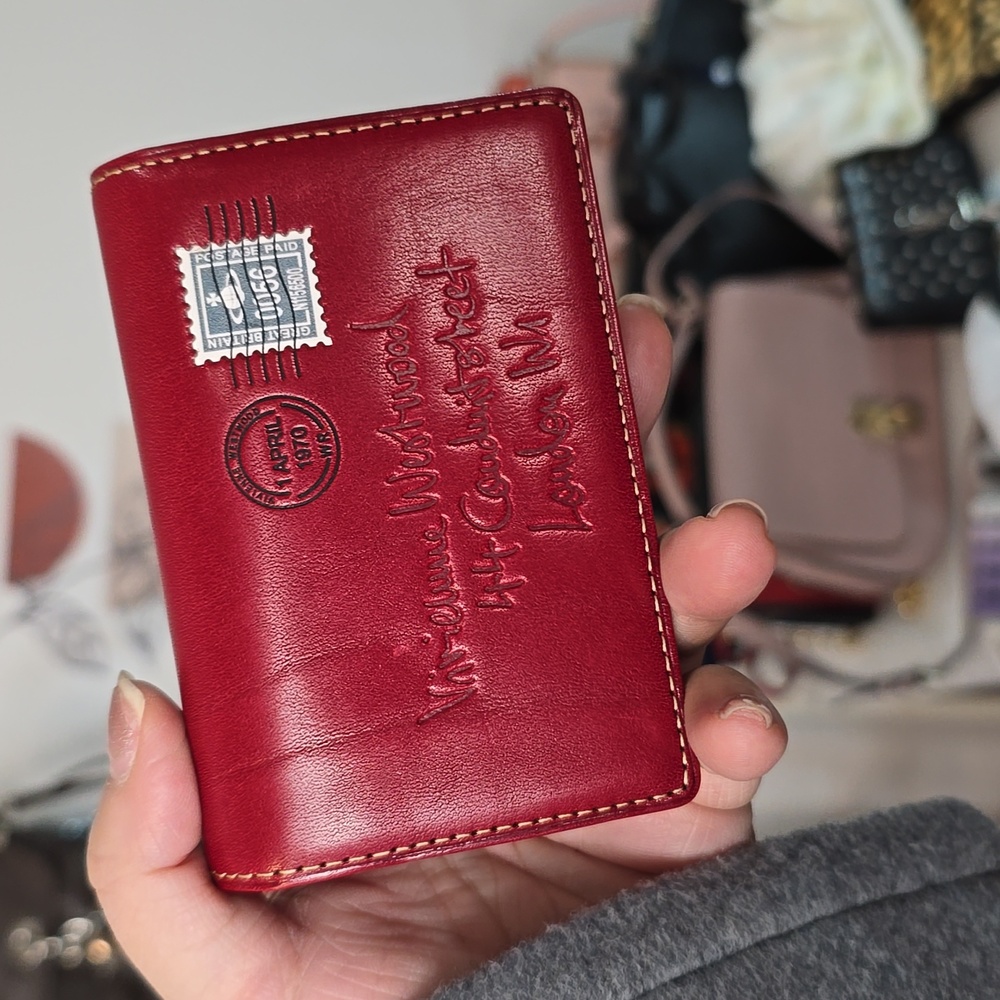 Vivienne Westwood Red Wallet Compact Leather Design